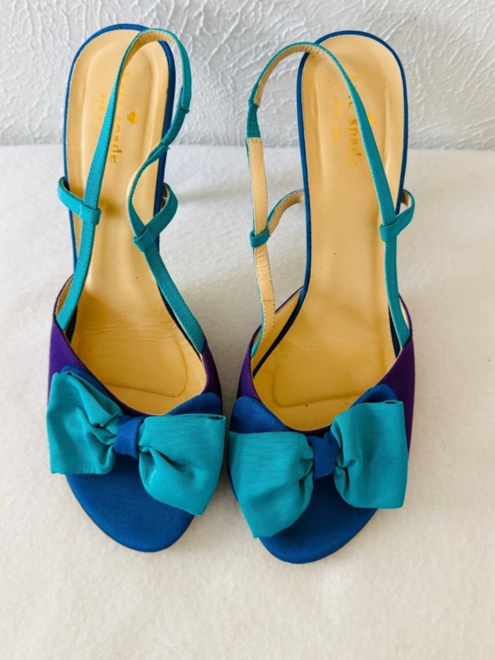 Kate Spade Blue/Purple Color Block Sling Back Heel, 9